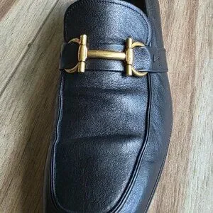 Men\'s Salvatore Ferragamo lavorazione D Leather Black Loafer Size 9D Salvatore Ferragamo Lavorazione Originale Black Leather  main image 2